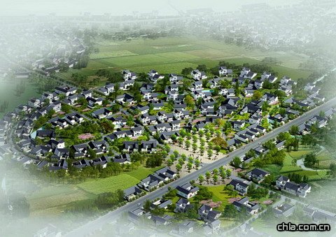 中心社區(qū)集散廣場鳥瞰效果圖
