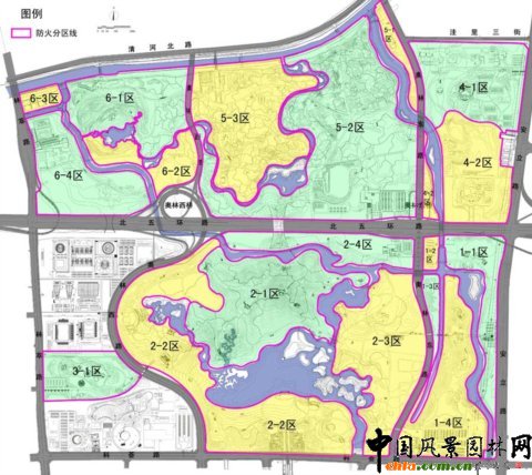 奧林匹克森林公園防火分區(qū)圖
