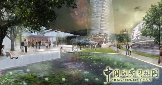 “Bayou Commons”中央公園效果圖 城市設計競賽 世界園林 規劃設計 中國風景園林網