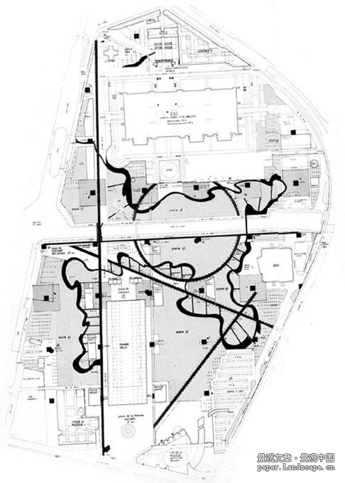 圖7　巴黎拉維萊特公園總平面及竹園