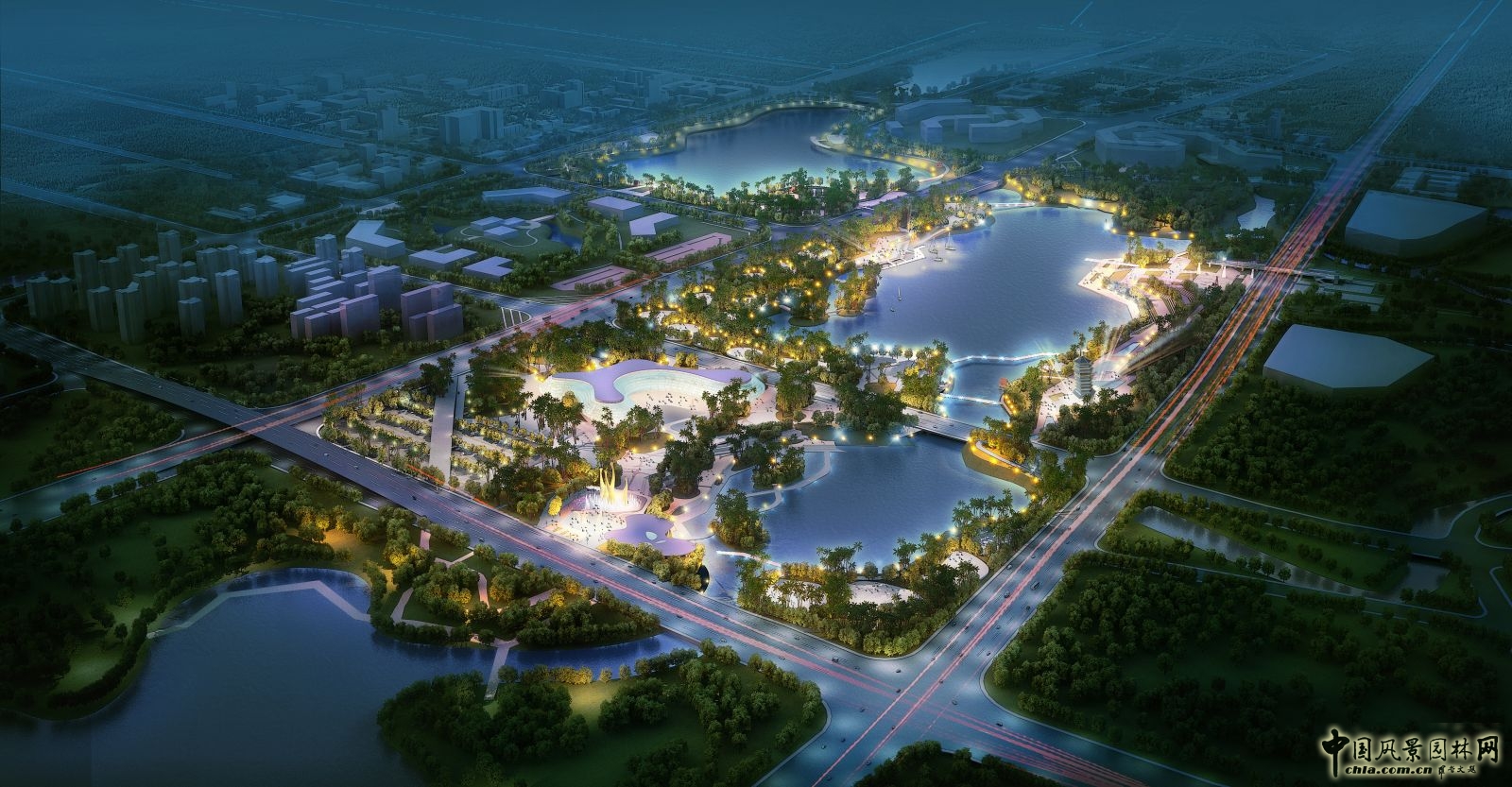 南寧五象湖公園規(guī)劃設(shè)計(jì)鳥(niǎo)瞰效果圖