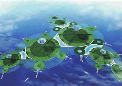 與水下城市配套的漂浮農(nóng)場