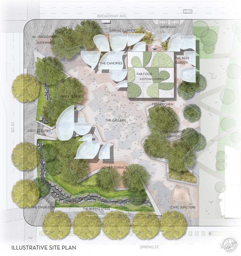洛杉磯 第一大街市民中心公園設計