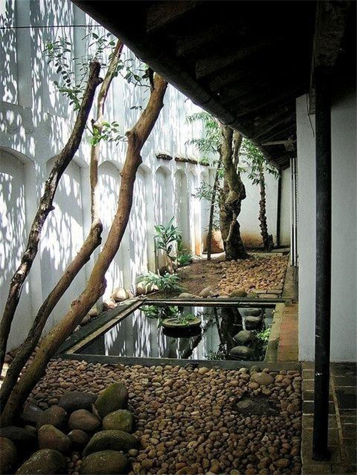 民宿庭院里的清涼水景（組圖）