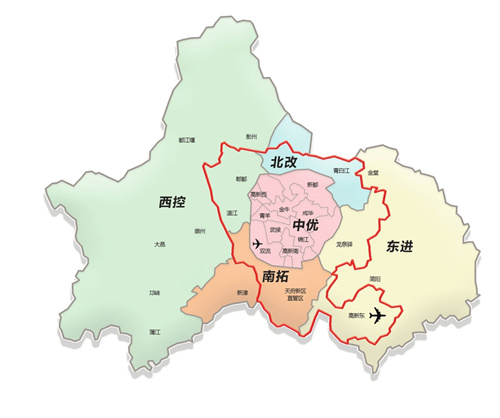 城市布局“一山連兩翼” 成都邁向雙城時代