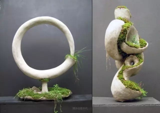 超有創意，是雕塑還是花盆？