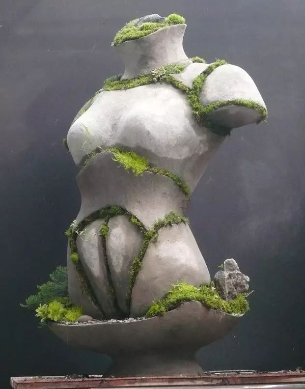 超有創意，是雕塑還是花盆？