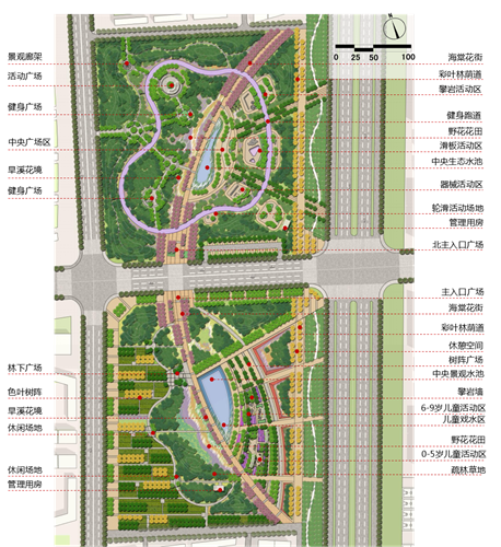 園冶杯專業獎：固安迎賓大道街角北、南公園