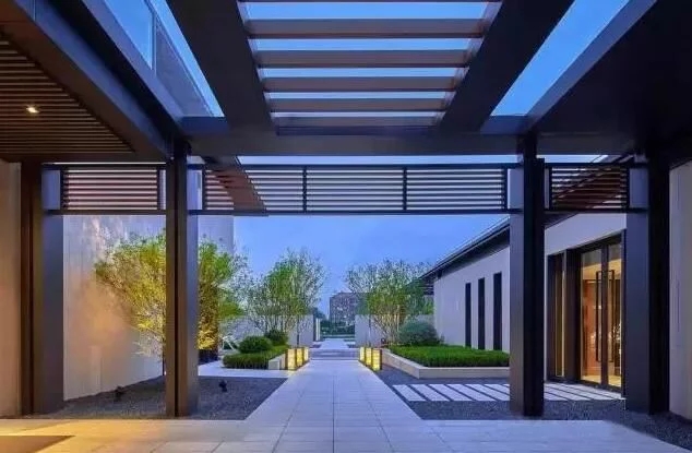 中式庭院，廊道設計，精致景觀