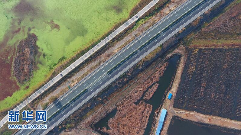 航拍谷城漢江國(guó)家濕地公園