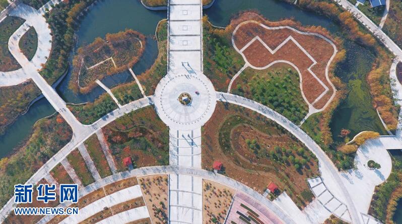 航拍谷城漢江國(guó)家濕地公園