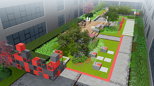 園冶杯專業獎：新華國際廣場天井園林景觀