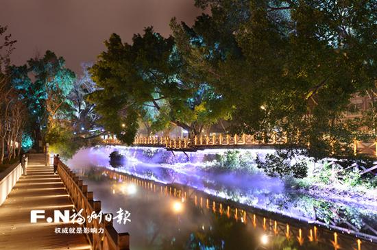 福州打造白馬河夜色景觀帶 品味“畫”中榕城