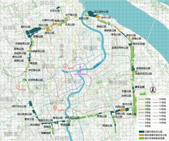 上海走向“城在園中” 環城生態公園帶雛形初具