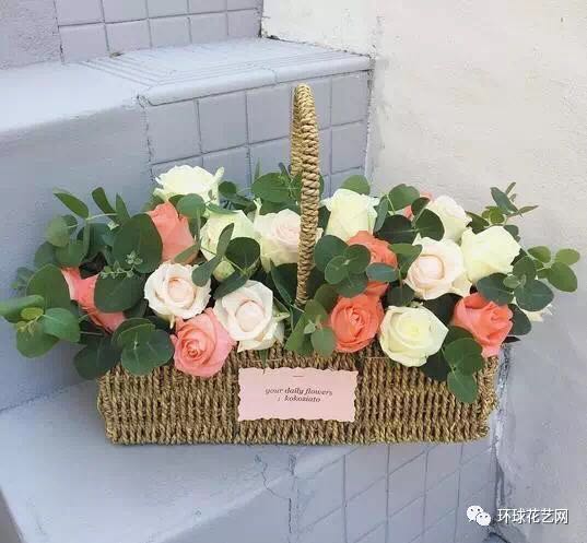 插花欣賞：一大波兒美美的韓式花籃