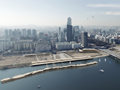 河流和城市的景觀——韓國首爾汝矣島輪渡碼頭