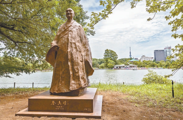 鑒真銅像在東京上野公園落成揭幕